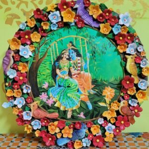 Radha Krishna Clay Wall Art