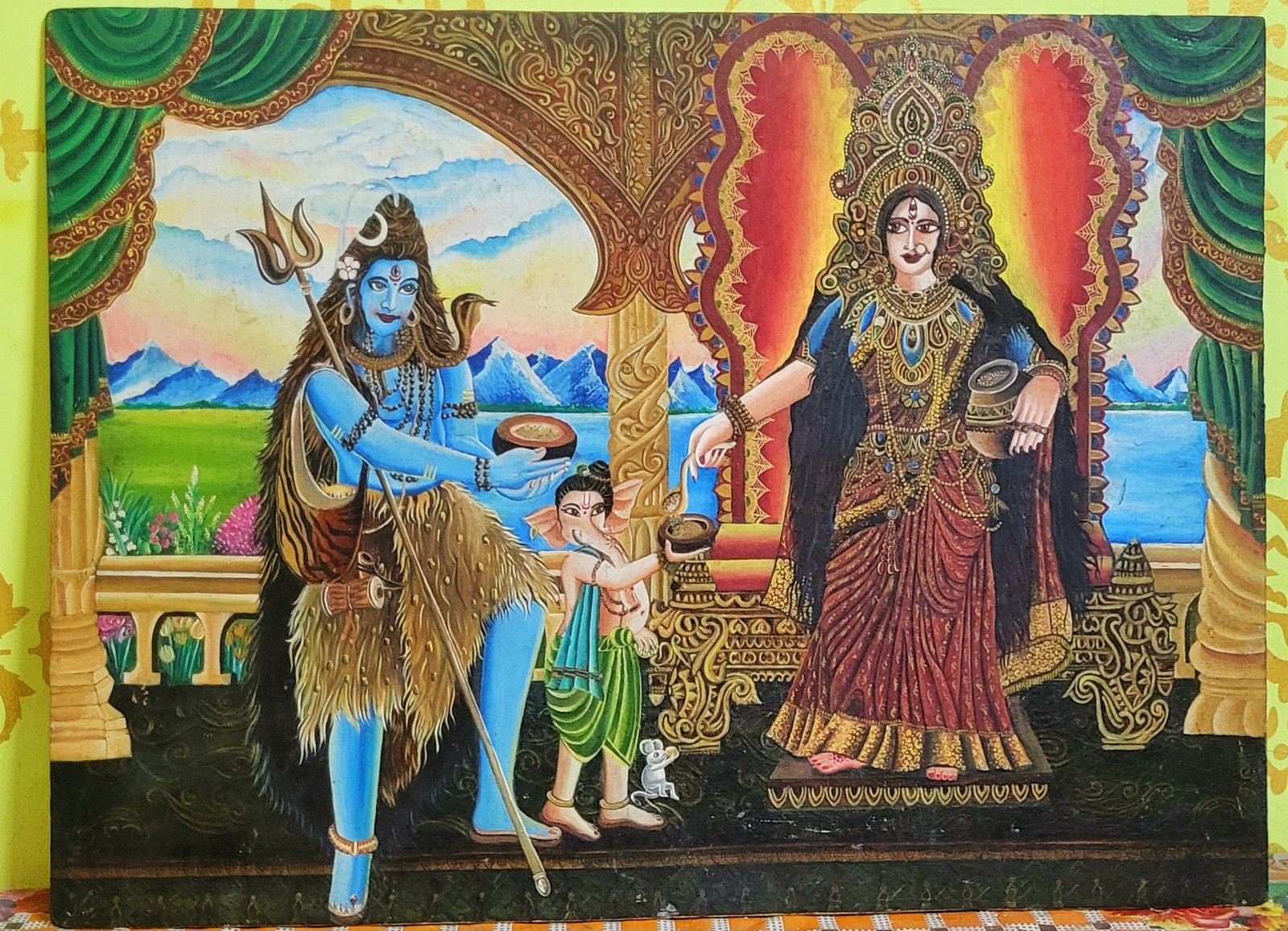 Lord Shiva Family Wall Painting