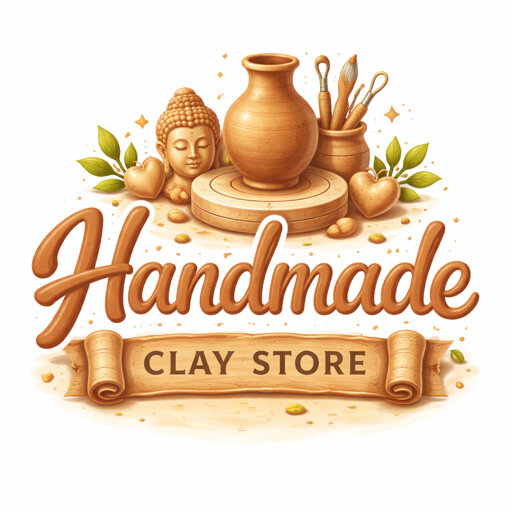 Handmade clay store logo design