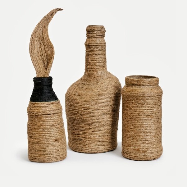 jute bottle set of 3
