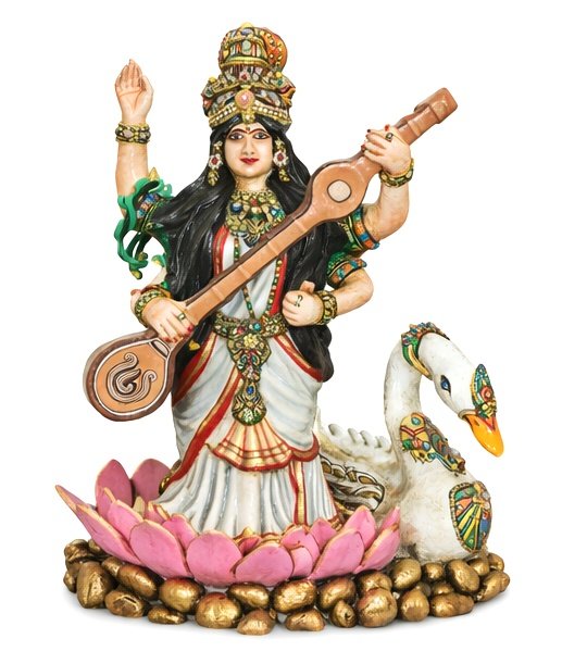 Maa Saraswati Handcrafted Clay Idol