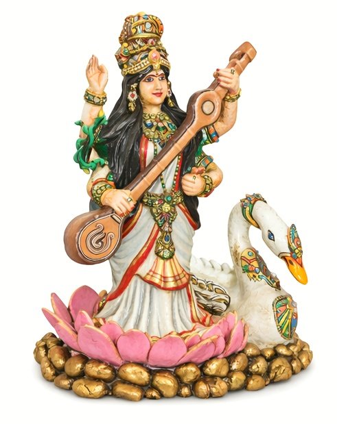 Maa Saraswati Handcrafted Clay Idol