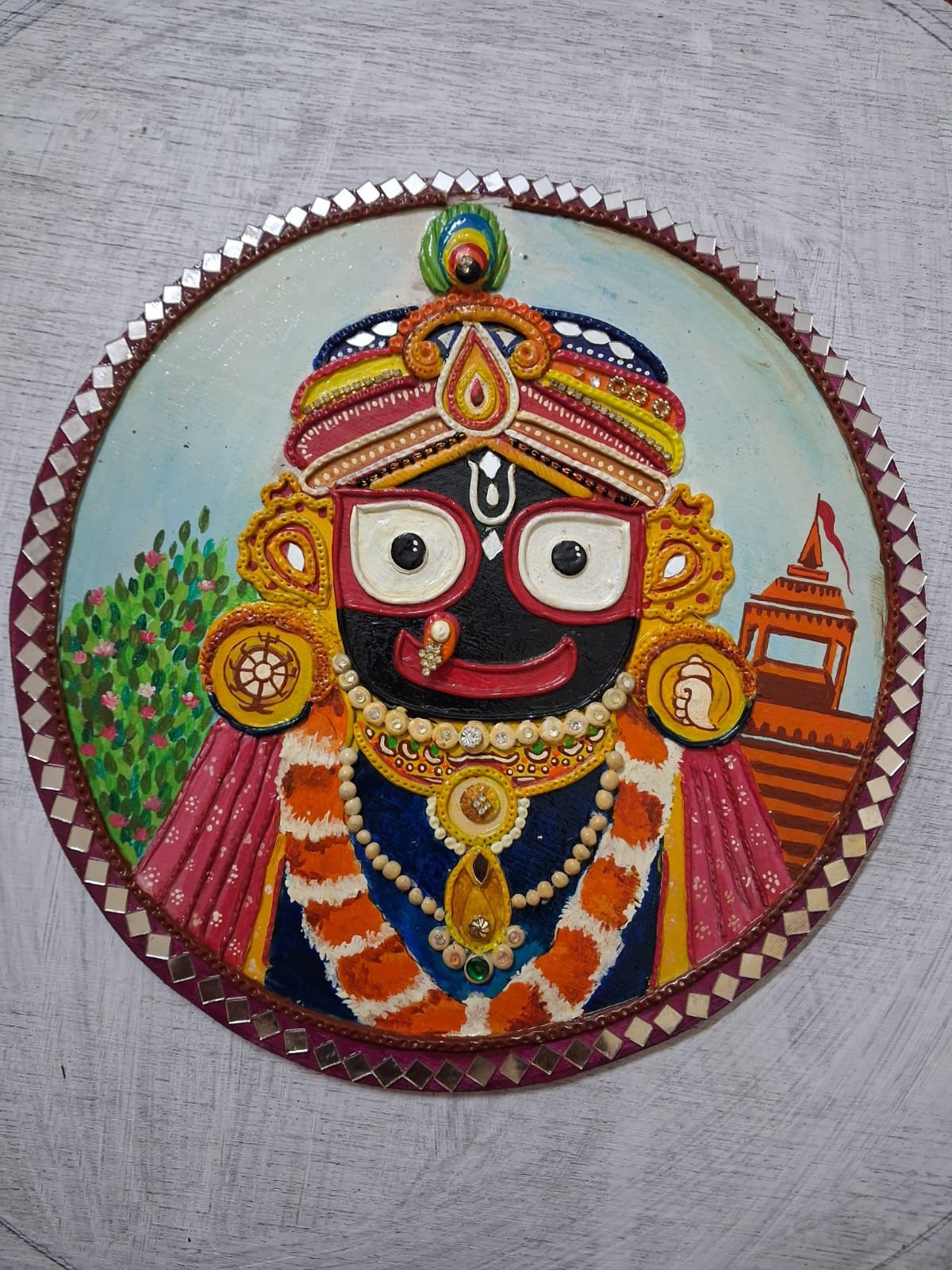 Lord Jagannath Clay Wall Art